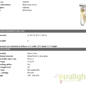 Aplica eleganta design LUX Greco 109534 HZ 180481 universul-luminii.ro