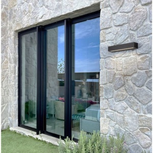 Aplica exterior neagra liniara 38cm IP65 LED CCT PRISMATIC