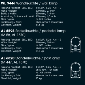 Aplica iluminat exterior din fier forjat, WL 3475 62051 universul-luminii.ro