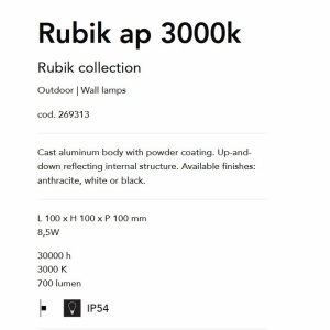 Aplica LED ambientala design modern Rubik ap 3000k BIANCO 93261 universul-luminii.ro