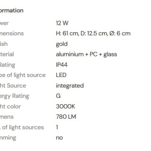 Aplica LED baie iluminat elegant IP44 Fayette H-61cm 160861 universul-luminii.ro
