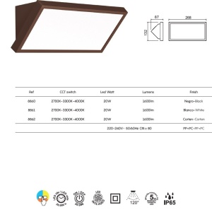 Aplica LED CCT pentru exterior IP65 CREEK 26,8cm, negru MA-8860 171631 universul-luminii.ro