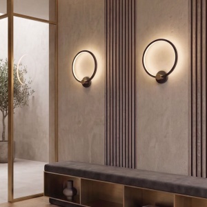 Aplica LED circulara iluminat ambiental POLA negru/ auriu