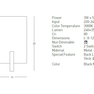 Aplica LED cu lumina ambientala si spot directionabil Minimal 155151 universul-luminii.ro
