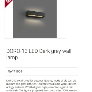 Aplica LED de exterior ambientala design modern IP65 DORO-13 gri inchis 48751 universul-luminii.ro