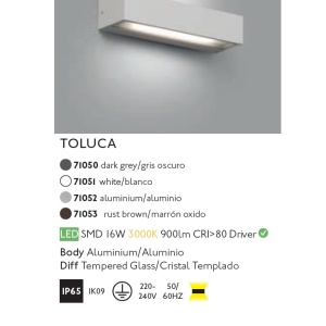 Aplica LED de exterior ambientala design modern IP65 TOLUCA aluminiu 82541 universul-luminii.ro