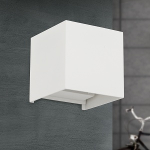 Aplica LED de exterior design modern ambiental IP54 Cube alba 198871 universul-luminii.ro