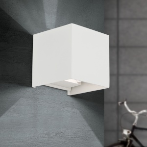 Aplica LED de exterior design modern ambiental IP54 Cube alba 96351 universul-luminii.ro