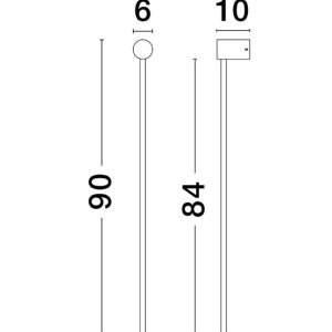 Aplica LED de perete design minimalist Synthesi negru H-90cm - Img 5