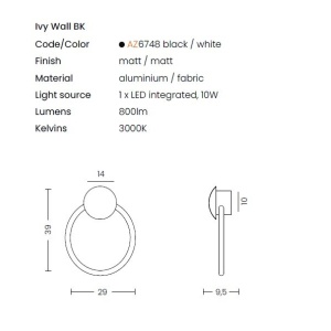 Aplica LED de perete design modern IVY - Img 2