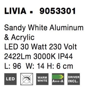 Aplica LED de perete design modern LIVIA alb NVL-9053301 94661 universul-luminii.ro