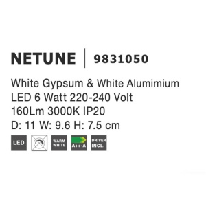 Aplica LED de perete design modern NETUNE NVL-9831050 94821 universul-luminii.ro