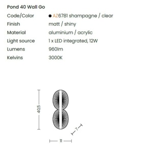 Aplica LED de perete design modern POND - Img 2