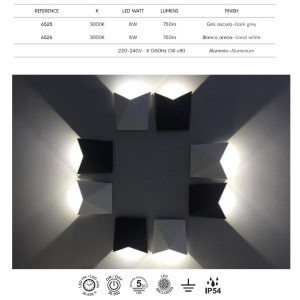 Aplica LED de perete iluminat exterior ambiental IP54 TRIAX alba 136351 universul-luminii.ro
