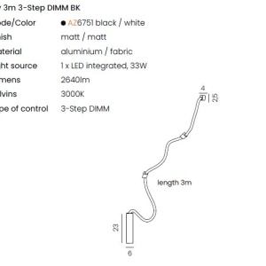 Aplica LED de perete XXL design modern IVY 3m 3-STEP DIMM - Img 2