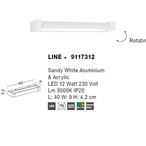 Aplica LED decorativa design liniar LINE 12W NVL-9117312 185701 universul-luminii.ro
