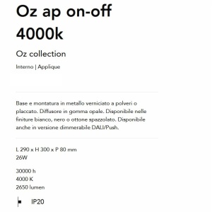 Aplica LED design circular Oz ap on-off 4000k negru 165581 universul-luminii.ro