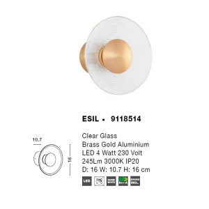 Aplica LED design modern ambiental Esil 4W NVL-9118514 76971 universul-luminii.ro