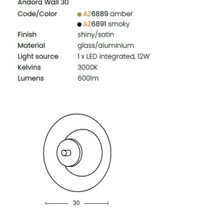 Aplica LED design modern ANDORA 30 fumurie - Img 2