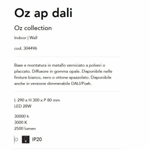 Aplica LED design modern circular OZ AP dali neagra 56011 universul-luminii.ro