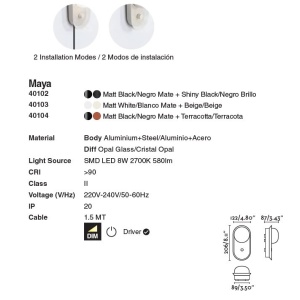Aplica LED dimabila stil modern minimalist MAYA Beige 214511 universul-luminii.ro