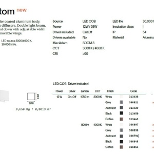 Aplica LED exterior ambientala IP54 ATOM AP D10 NERO 4000K - Img 3
