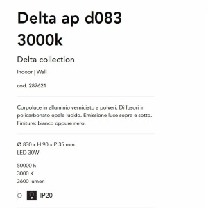 Aplica LED iluminat ambiental Delta ap d083 3000k 119851 universul-luminii.ro