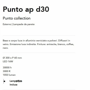 Aplica LED iluminat exterior ambiental Punto ap d30 alba 64161 universul-luminii.ro