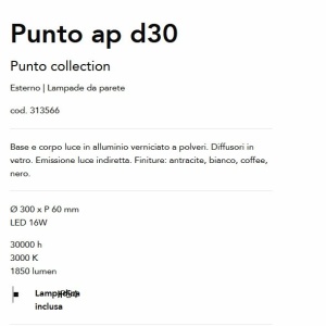 Aplica LED iluminat exterior ambiental Punto ap d30 antracit 64351 universul-luminii.ro