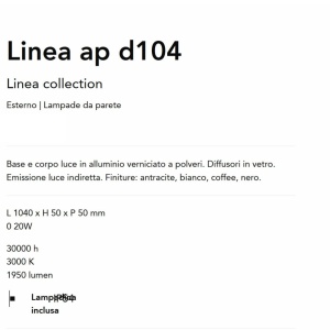 Aplica LED iluminat exterior Ip54 Linea ap d104 alba 142971 universul-luminii.ro