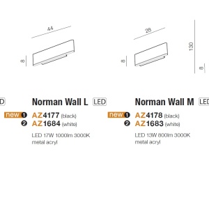 Aplica LED moderna design minimalist NORMAN black L 96741 universul-luminii.ro