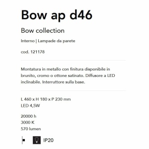 Aplica LED oglinda, tablou BOW AP D46 OTTONE 52771 universul-luminii.ro