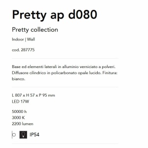 Aplica LED pentru baie IP54 Pretty ap d080 alba 59871 universul-luminii.ro
