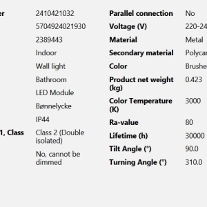 Aplica LED pentru baie oglinda/tablou IP otel 130541 universul-luminii.ro