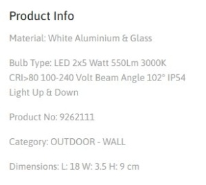 Aplica LED pentru exterior design modern IP54 Mile alb 219221 universul-luminii.ro