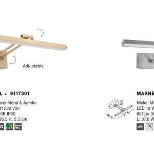 Aplica LED pentru tablou directionabila Marnell nickel NVL-9117302 76981 universul-luminii.ro