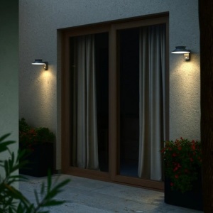 Aplica LED solara de exterior cu senzor de miscare IP44 Justina antracit 130491 universul-luminii.ro