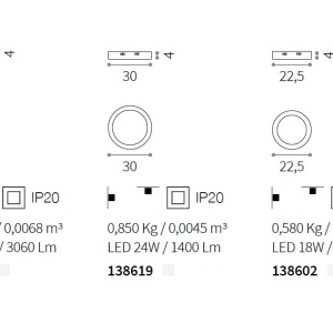 Aplica LED UNIVERSAL D40 SQUARE 240374 IDL - Img 3