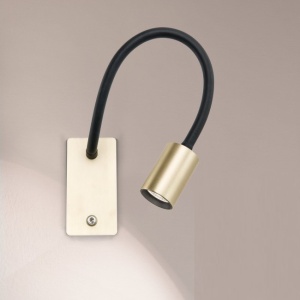 Aplica minimalista cu reader LED directionabil Kurt alama 98741 universul-luminii.ro