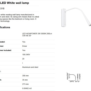 Aplica moderna cu reader FLIN LED White 64318 78171 universul-luminii.ro