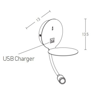 Aplica moderna cu suport, USB Charger, brat flexibil cu reader LED Hotel 154991 universul-luminii.ro