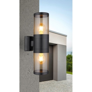 Aplica pentru exterior design modern IP44 Xeloo negru, fumuriu 134801 universul-luminii.ro