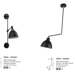 Aplica perete ajustabila industrial style Virgo NVL-9420850 186061 universul-luminii.ro