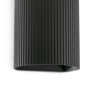 Aplica perete aluminiu striat negru, 1xGU10, SOLE round - Img 2