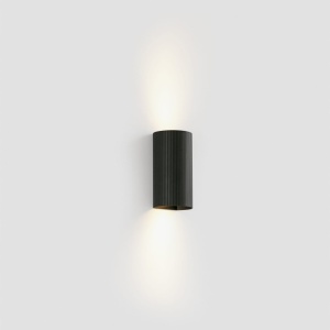Aplica perete aluminiu striat negru, 2xGU10, SOLE round - Img 4