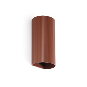 Aplica perete aluminiu striat terracotta, 2xGU10, SOLE round