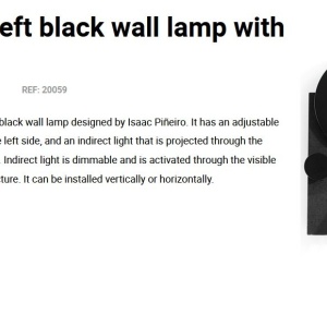 Aplica perete ambientala cu reader LED KLEE negru stanga 156911 universul-luminii.ro