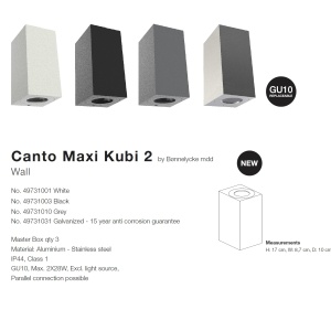 Aplica perete ambientala de exterior IP44 Canto Maxi Kubi 2 galvanizat 49731031 NL 72791 universul-luminii.ro
