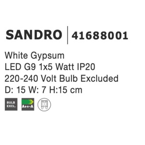 Aplica perete cu iluminat ambiental gips alb SANDRO 84921 universul-luminii.ro