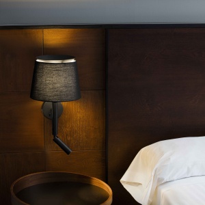 Aplica perete cu reader LED moderna design elegant SAVOY neagra 84061 universul-luminii.ro